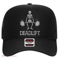 DEADLIFT Funny Halloween Skeleton Weight Lifting Workout Hat thumb 0