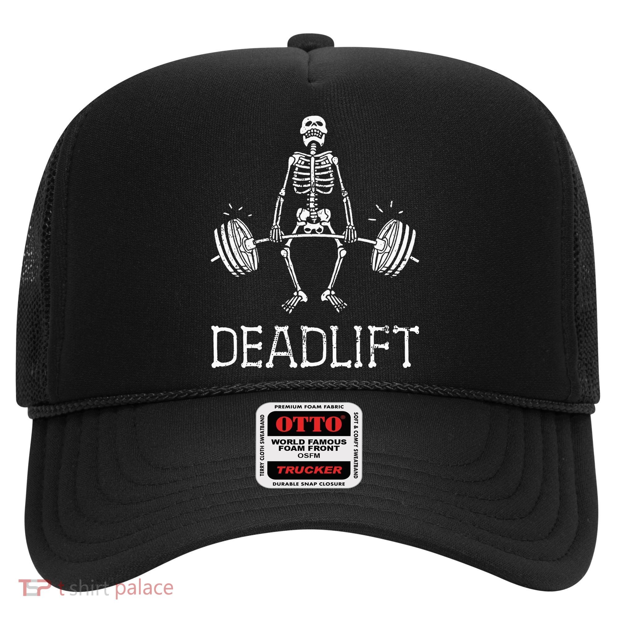 DEADLIFT Funny Halloween Skeleton Weight Lifting Workout Hat