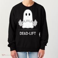DEADLIFT Funny Halloween Ghost Weight Lifting Workout Women's Sweatshirt thumb 0