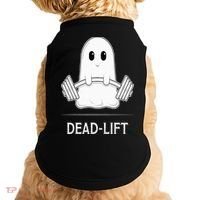 DEADLIFT Funny Halloween Ghost Weight Lifting Workout Doggie Tank thumb 0