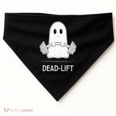 DEADLIFT Funny Halloween Ghost Weight Lifting Workout USA-Made Doggie Bandana