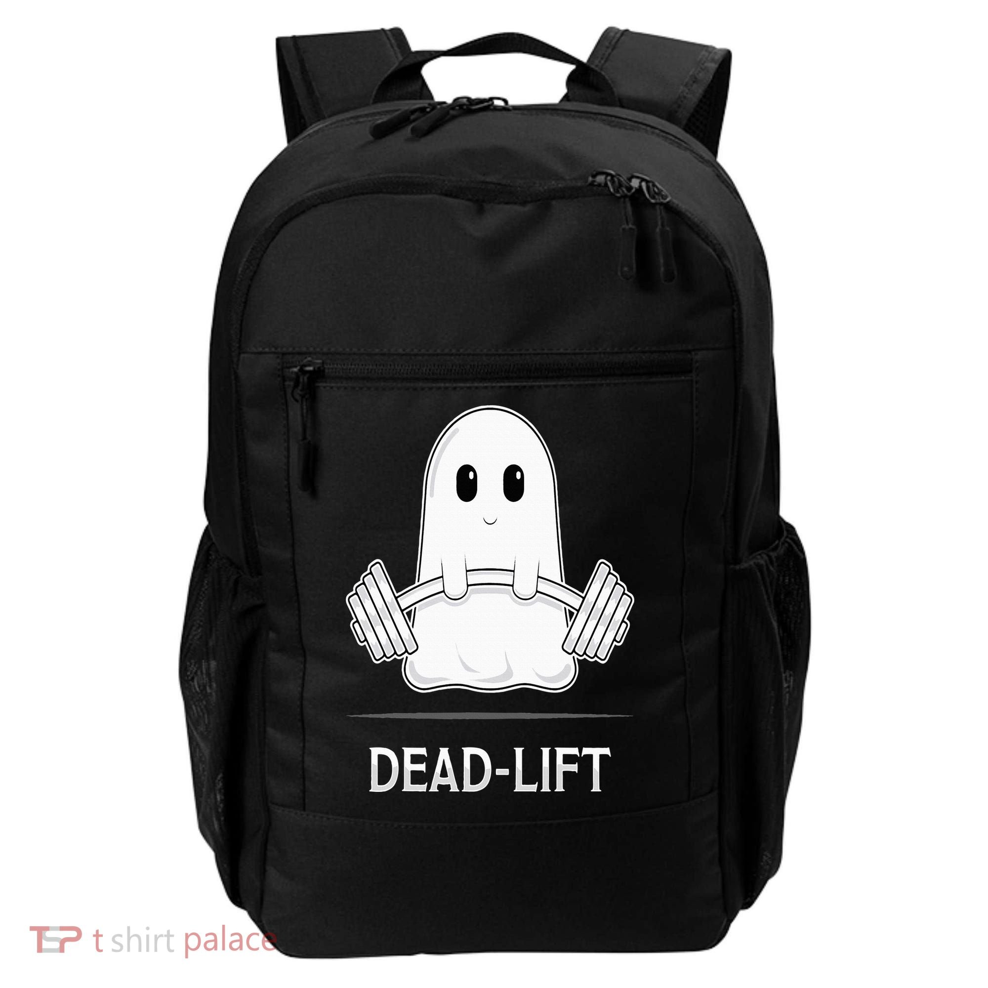 DEADLIFT Funny Halloween Ghost Weight Lifting Workout Backpack