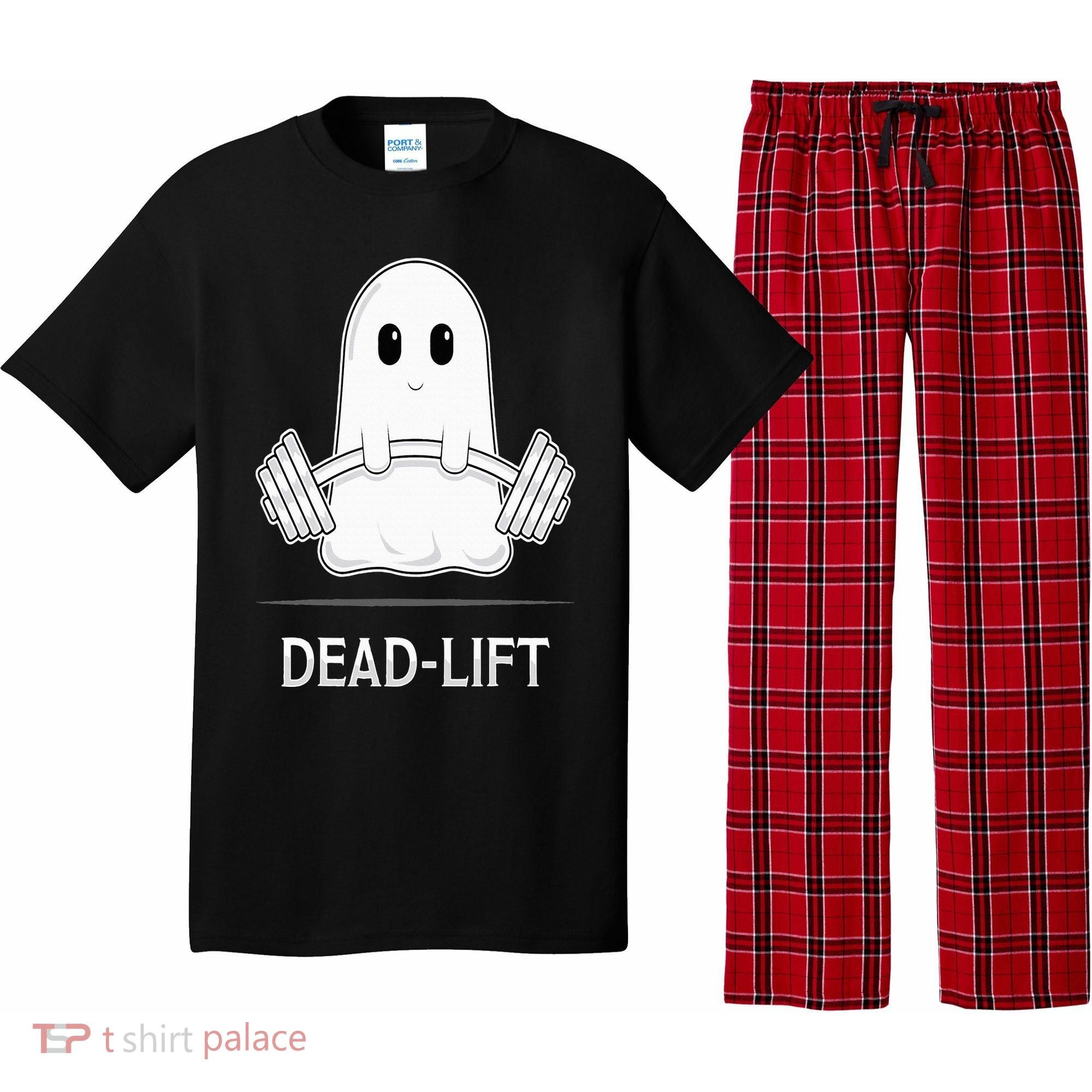DEADLIFT Funny Halloween Ghost Weight Lifting Workout Pajama Set