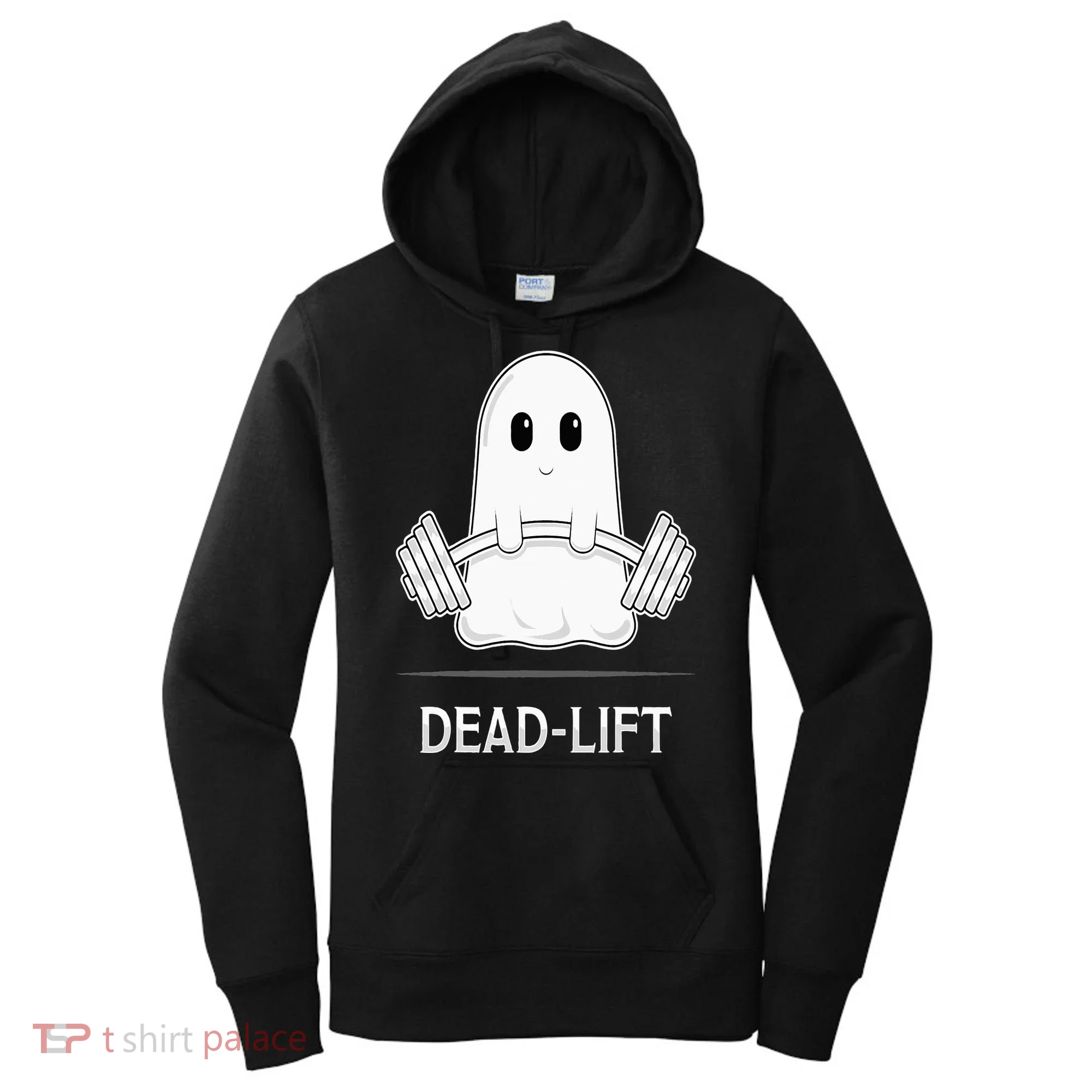 DEADLIFT Funny Halloween Ghost Weight Lifting Workout Women's Hoodie