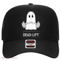 DEADLIFT Funny Halloween Ghost Weight Lifting Workout Hat thumb 0