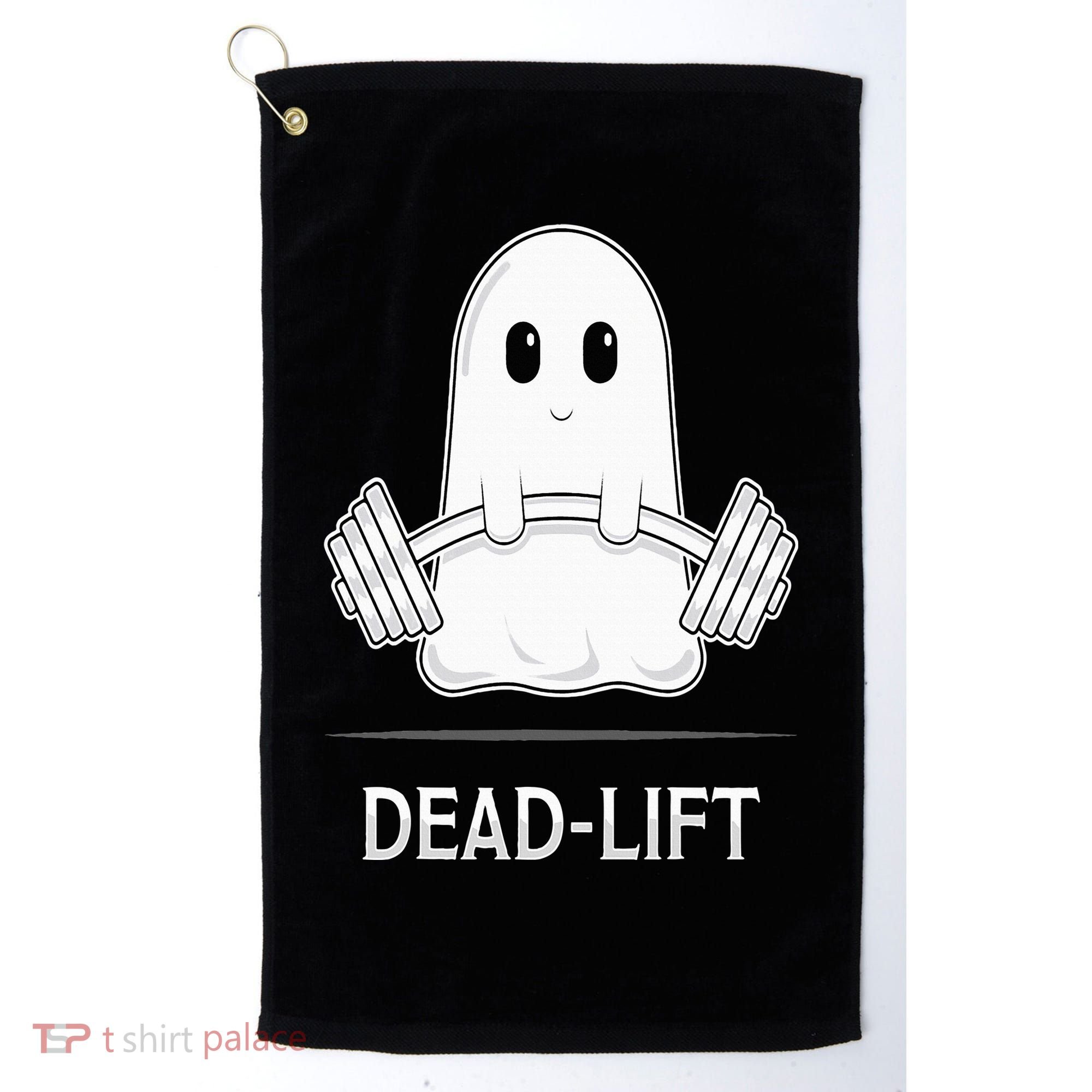 DEADLIFT Funny Halloween Ghost Weight Lifting Workout Golf Towel