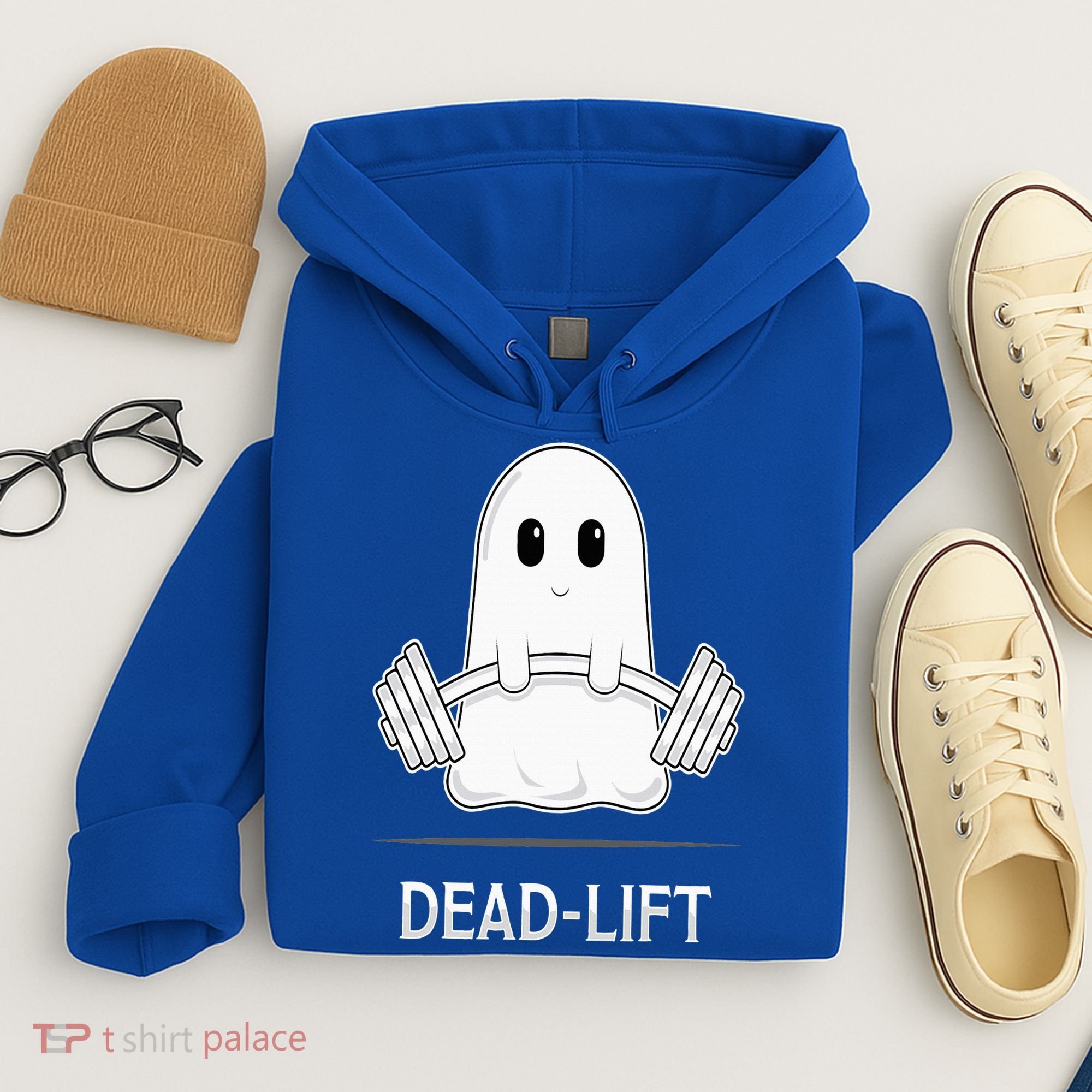 DEADLIFT Funny Halloween Ghost Weight Lifting Workout Hoodie