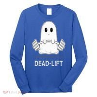 DEADLIFT Funny Halloween Ghost Weight Lifting Workout Long Sleeve Shirt thumb 0