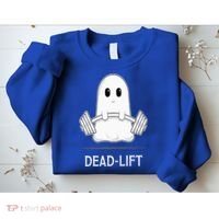 DEADLIFT Funny Halloween Ghost Weight Lifting Workout Sweatshirt thumb 2