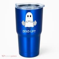 DEADLIFT Funny Halloween Ghost Weight Lifting Workout Tumbler thumb 0