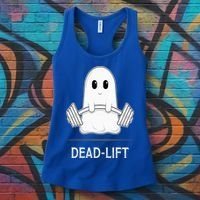 DEADLIFT Funny Halloween Ghost Weight Lifting Workout Women's Tank Top thumb 3