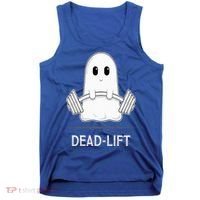 DEADLIFT Funny Halloween Ghost Weight Lifting Workout Tank Top thumb 0