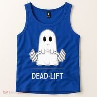 DEADLIFT Funny Halloween Ghost Weight Lifting Workout Tank Top thumb 2