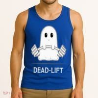 DEADLIFT Funny Halloween Ghost Weight Lifting Workout Tank Top thumb 3