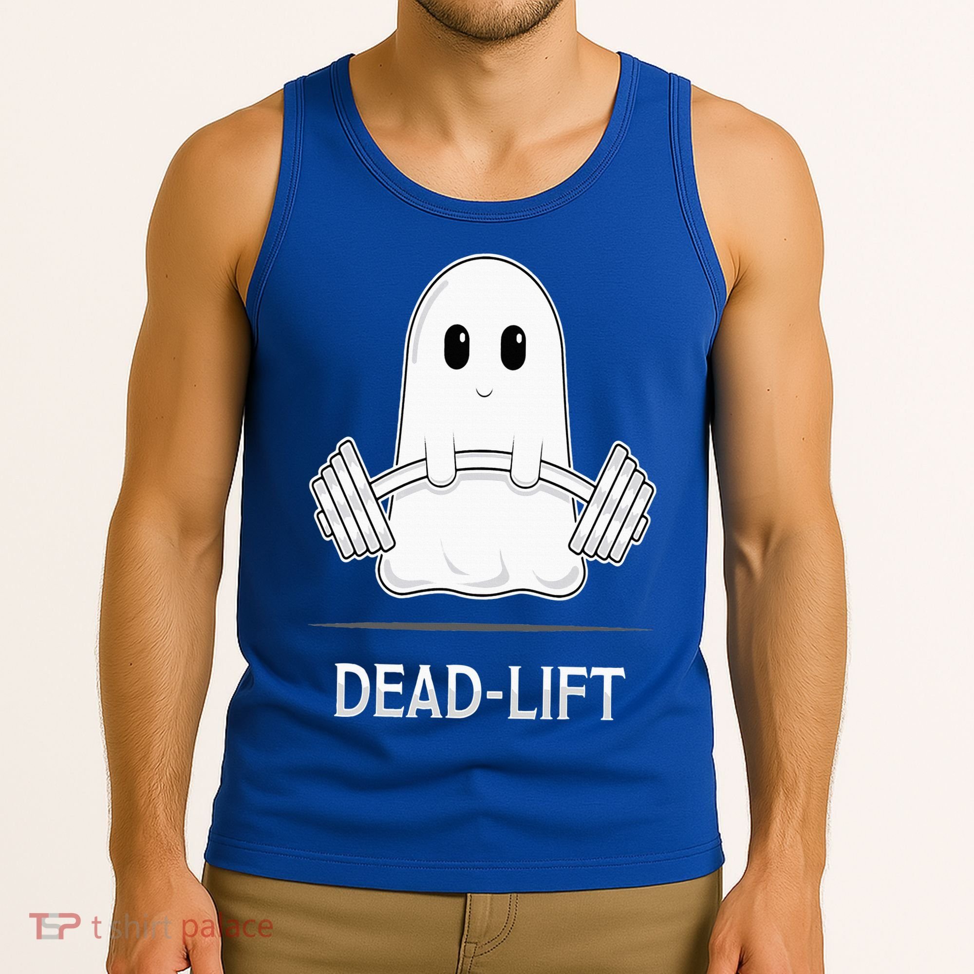 DEADLIFT Funny Halloween Ghost Weight Lifting Workout Tank Top