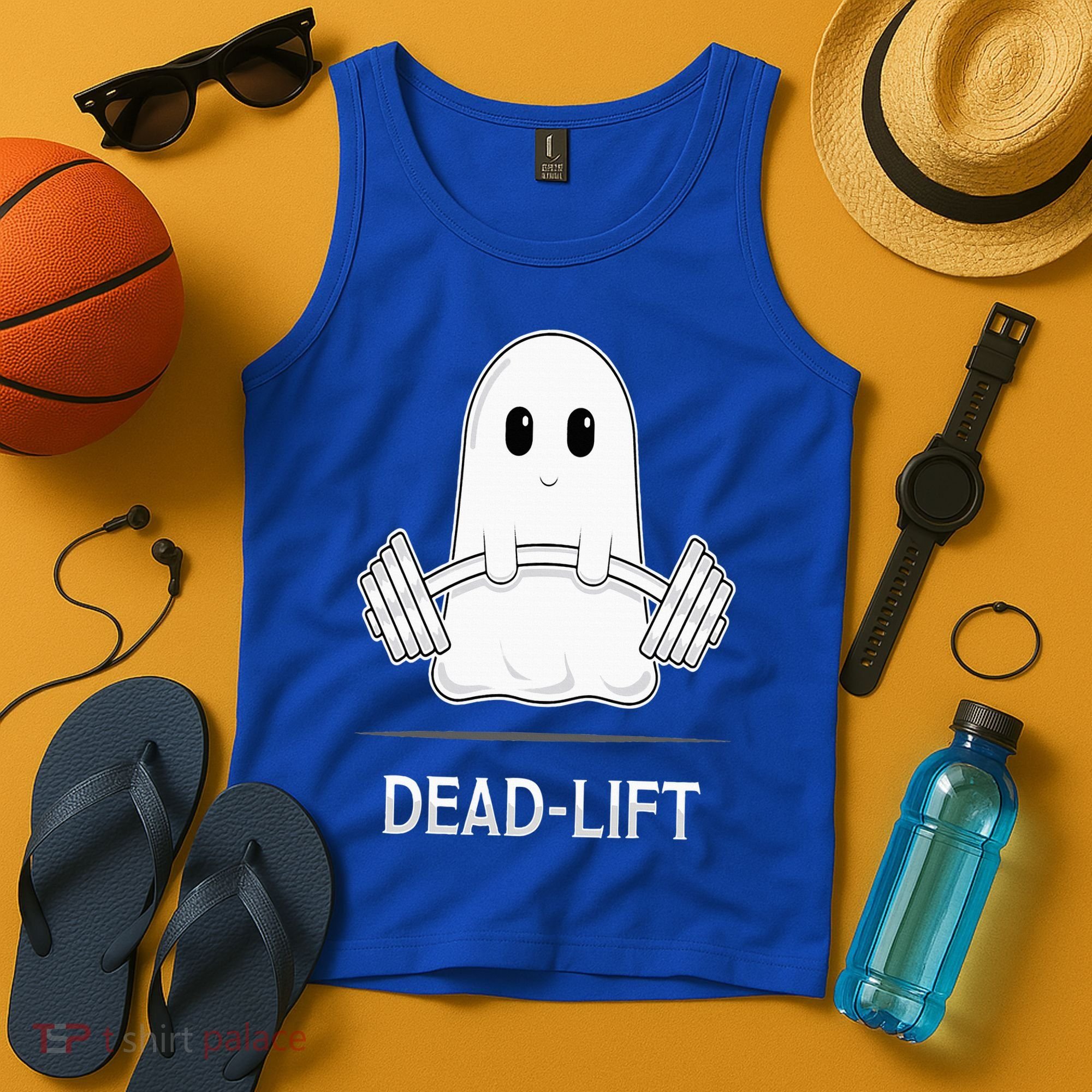 DEADLIFT Funny Halloween Ghost Weight Lifting Workout Tank Top