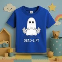 DEADLIFT Funny Halloween Ghost Weight Lifting Workout Toddler T-Shirt thumb 3