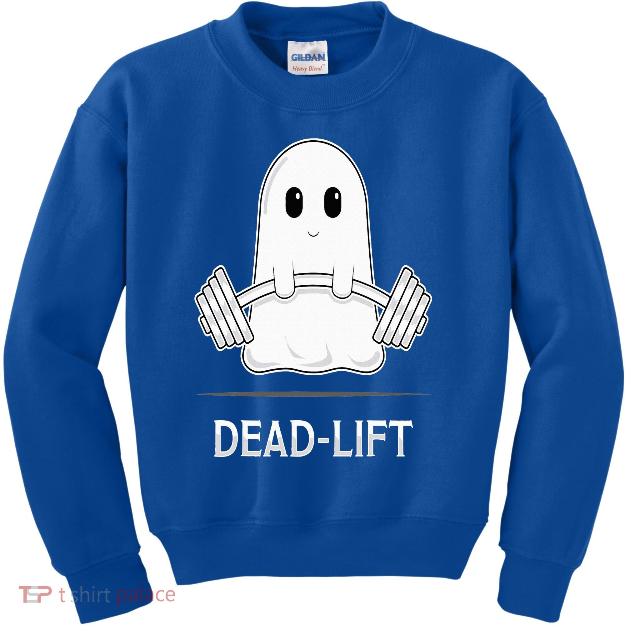 DEADLIFT Funny Halloween Ghost Weight Lifting Workout Kids Sweatshirt