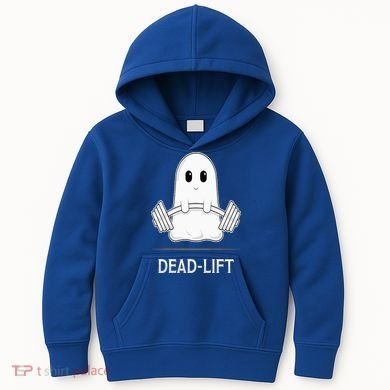 DEADLIFT Funny Halloween Ghost Weight Lifting Workout Kids Hoodie