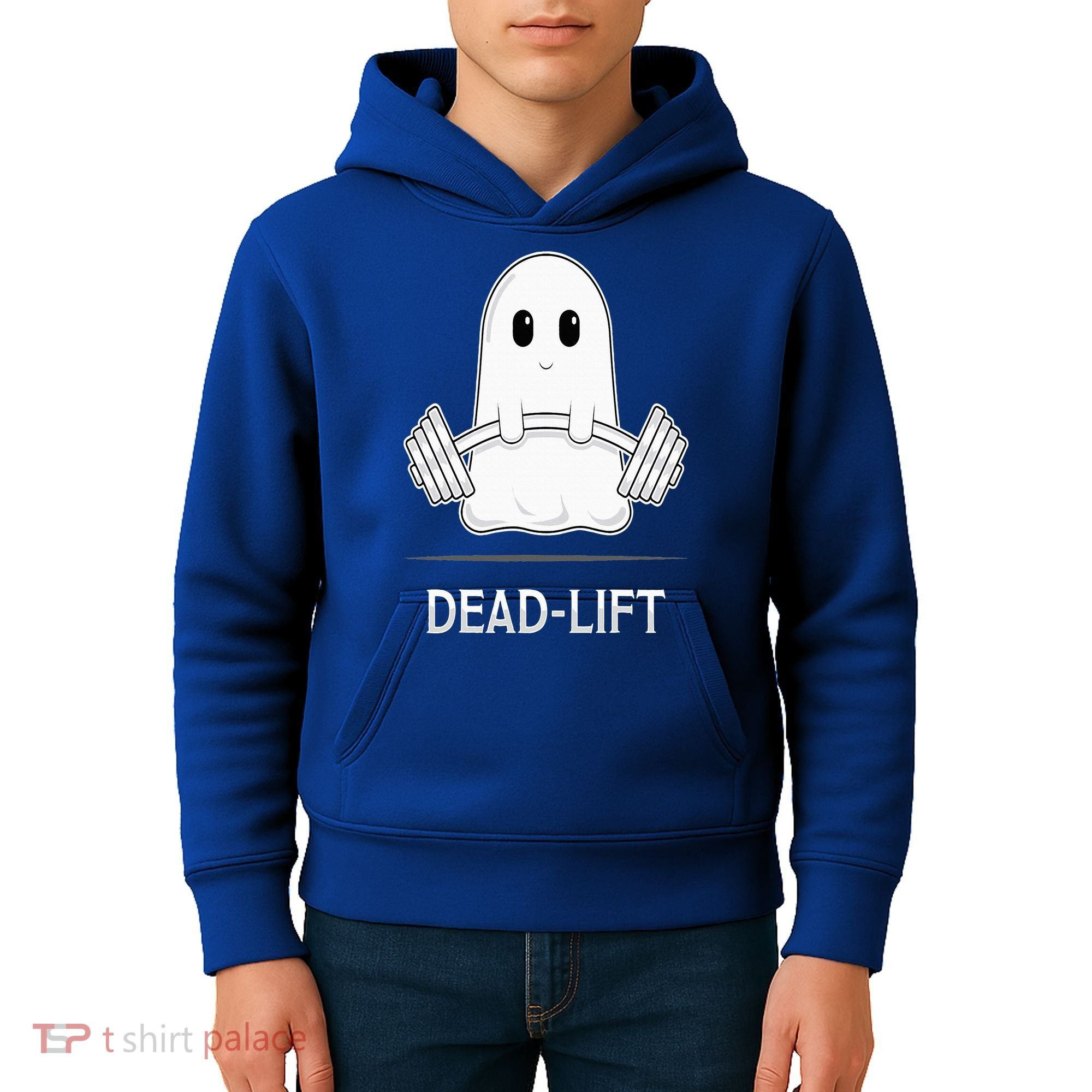 DEADLIFT Funny Halloween Ghost Weight Lifting Workout Kids Hoodie