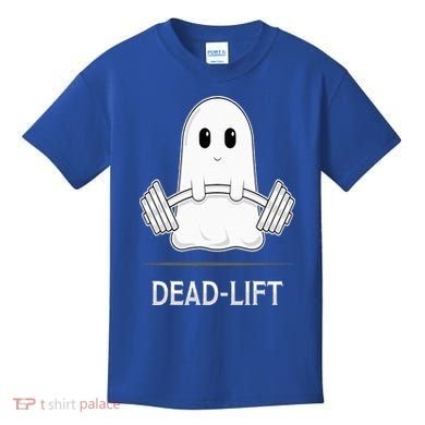 DEADLIFT Funny Halloween Ghost Weight Lifting Workout Kids T-Shirt