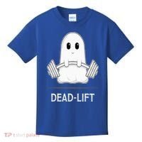 DEADLIFT Funny Halloween Ghost Weight Lifting Workout Kids T-Shirt thumb 0