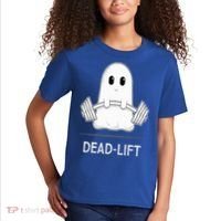 DEADLIFT Funny Halloween Ghost Weight Lifting Workout Kids T-Shirt thumb 2