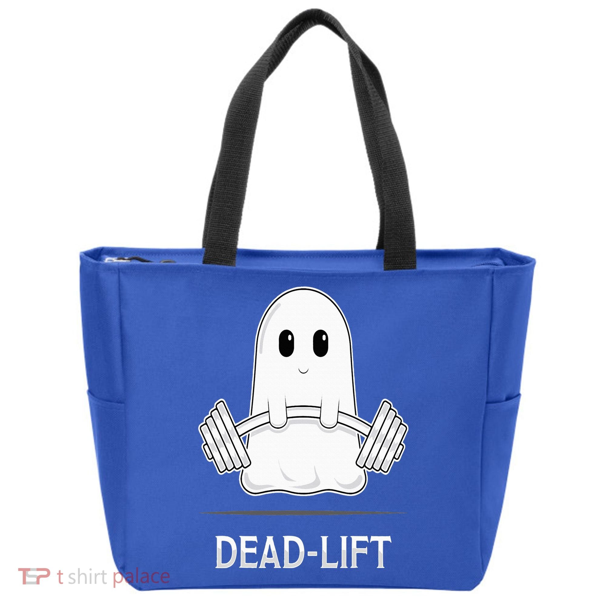 DEADLIFT Funny Halloween Ghost Weight Lifting Workout Tote Bag