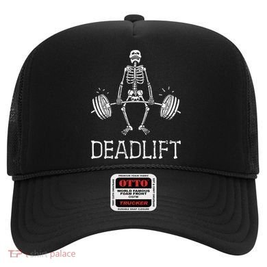 DEADLIFT Funny Halloween Skeleton Weight Lifting Workout Hat