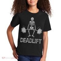 DEADLIFT Funny Halloween Skeleton Weight Lifting Workout Kids T-Shirt thumb 2