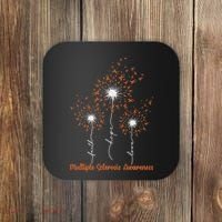 Dandelion Faith Hope Love Ms Multiple Sclerosis Awareness Coaster thumb 0