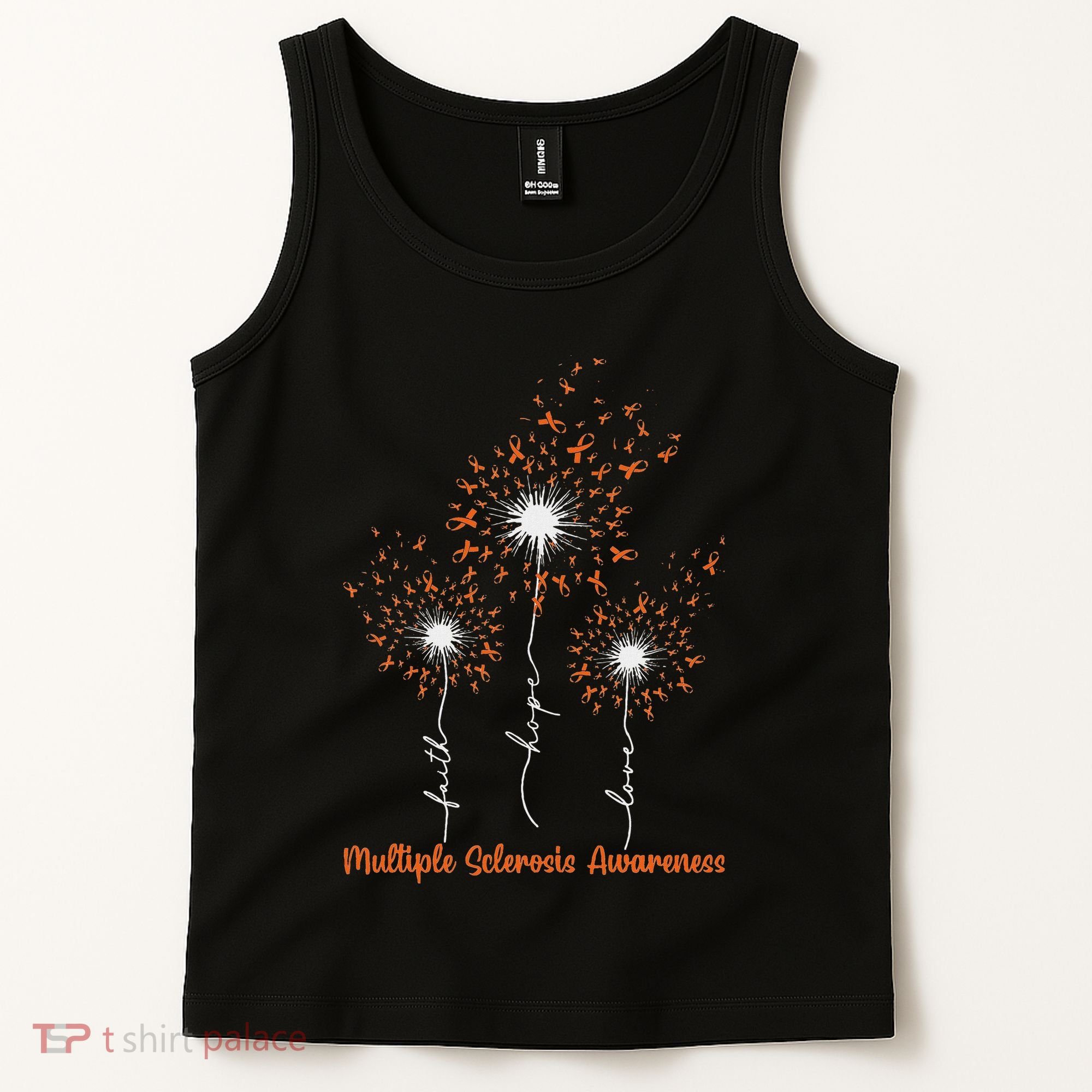 Dandelion Faith Hope Love Ms Multiple Sclerosis Awareness Tank Top