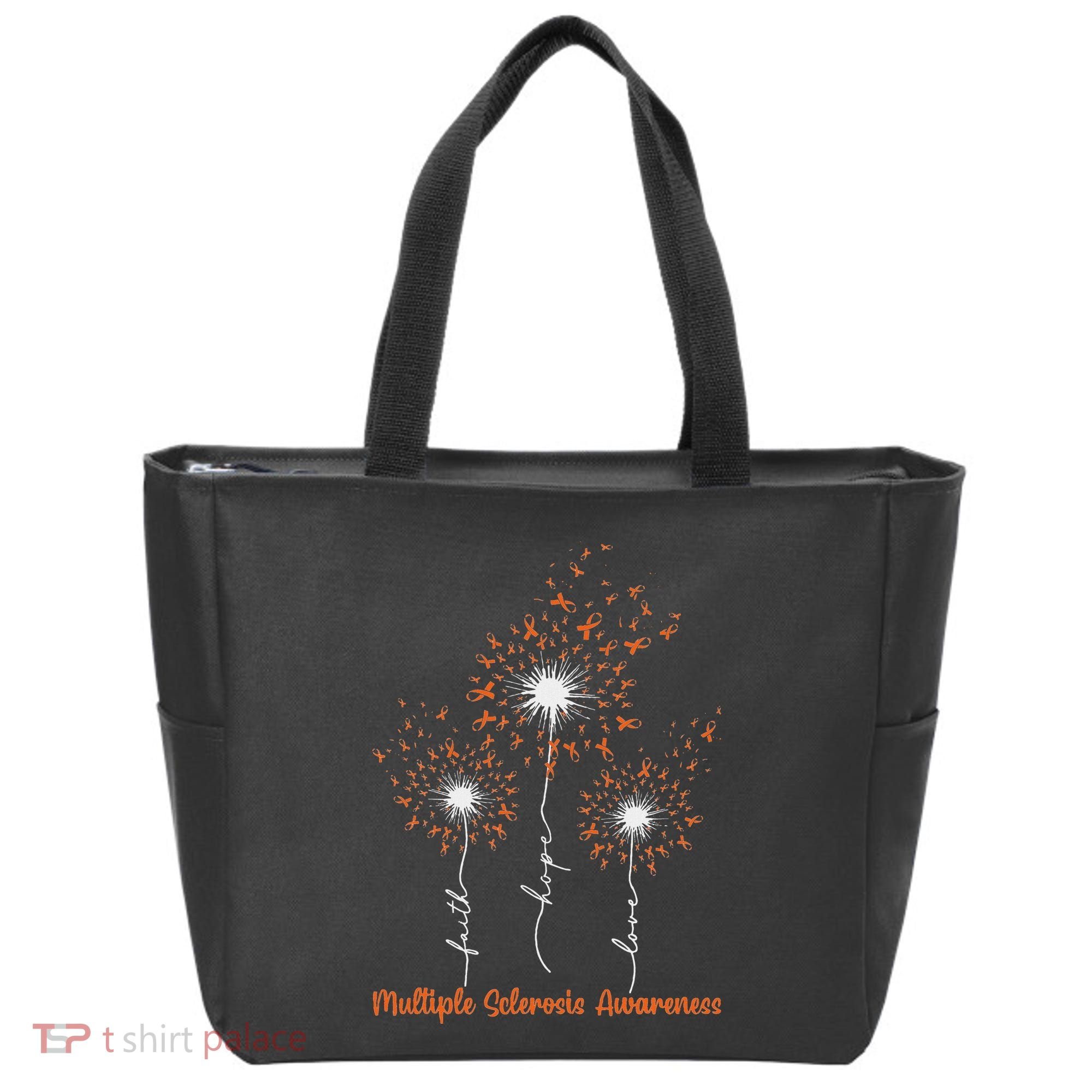 Dandelion Faith Hope Love Ms Multiple Sclerosis Awareness Tote Bag