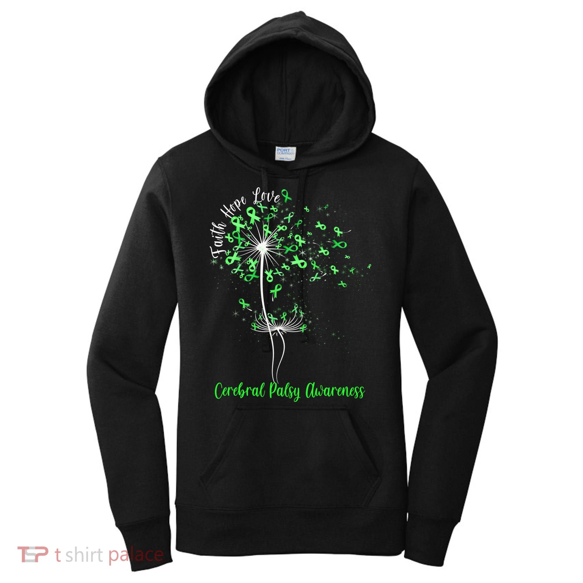 Dandelion Faith Hope Love Cerebral Palsy Awareness Flower Gift Women's Hoodie