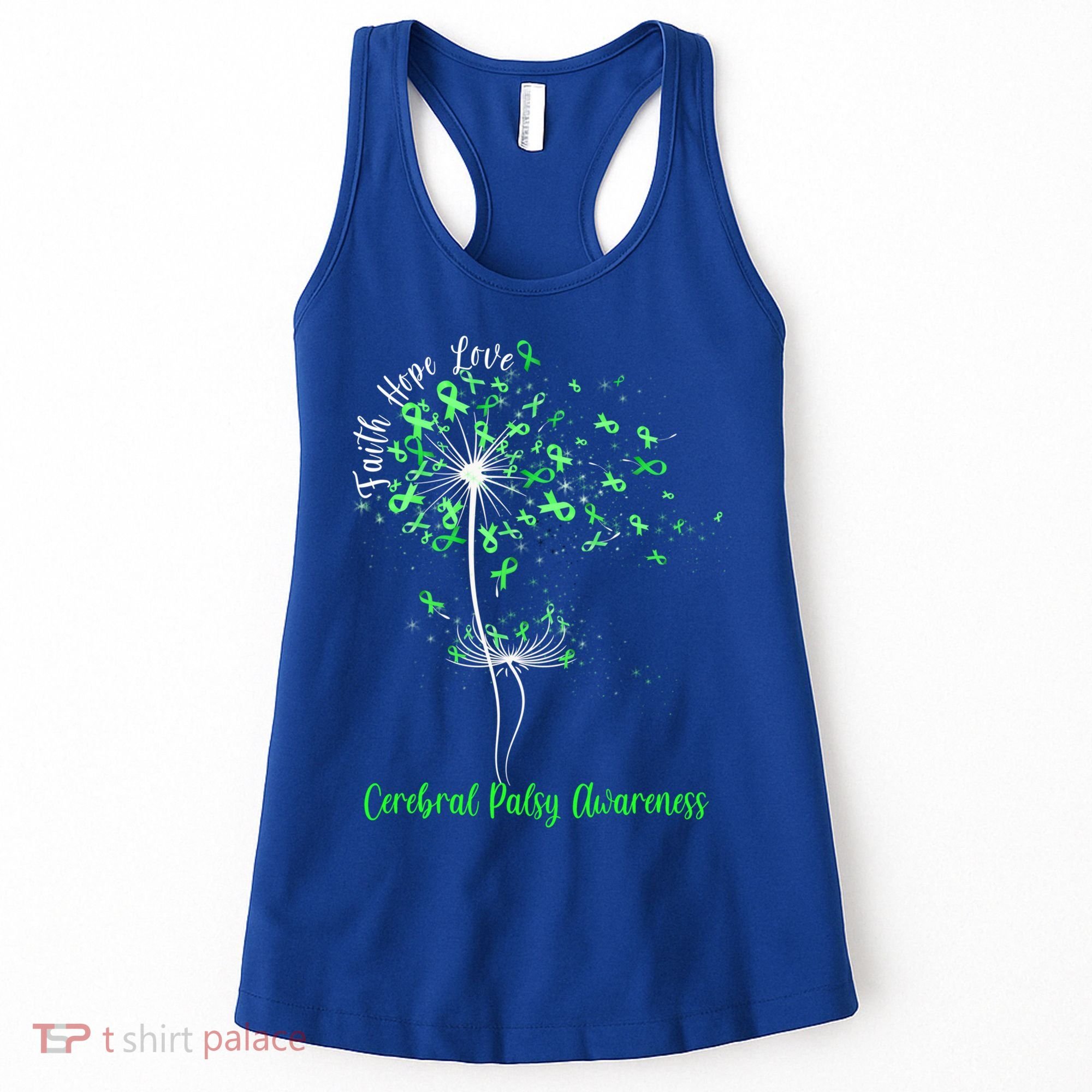 Dandelion Faith Hope Love Cerebral Palsy Awareness Flower Gift Women's Tank Top