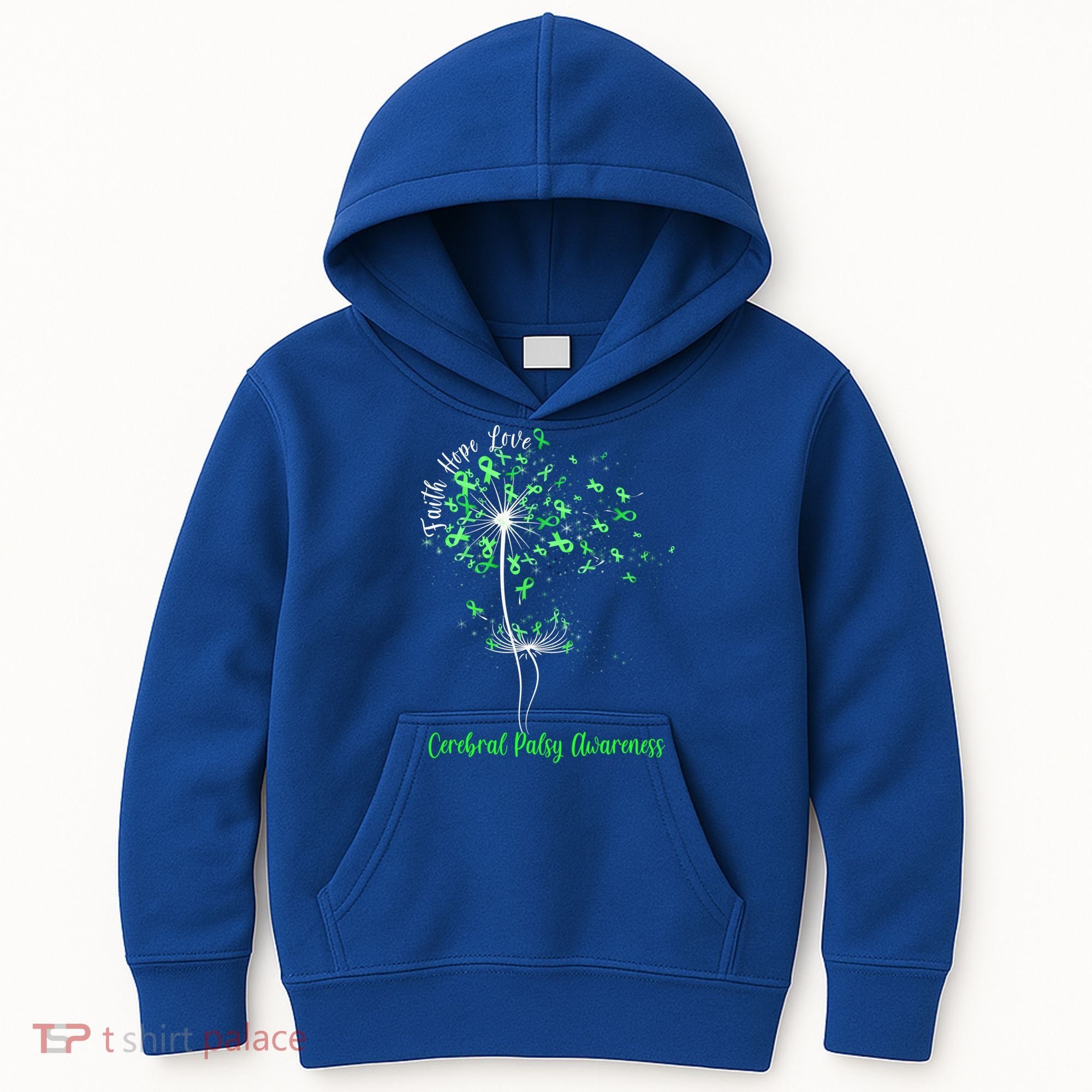 Dandelion Faith Hope Love Cerebral Palsy Awareness Flower Gift Kids Hoodie