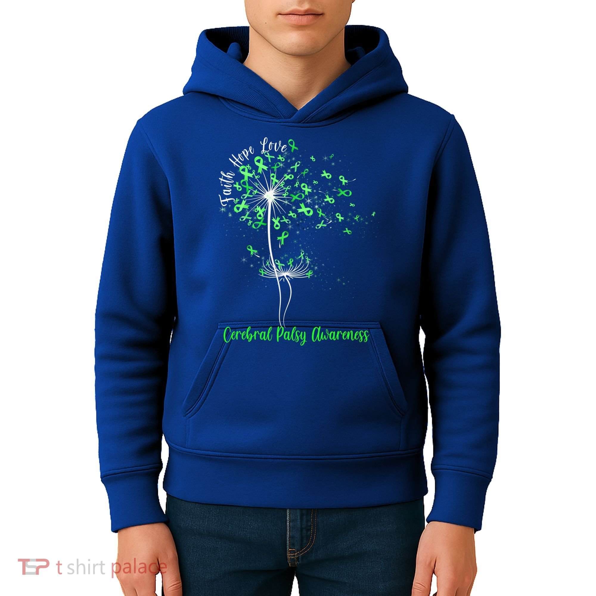 Dandelion Faith Hope Love Cerebral Palsy Awareness Flower Gift Kids Hoodie