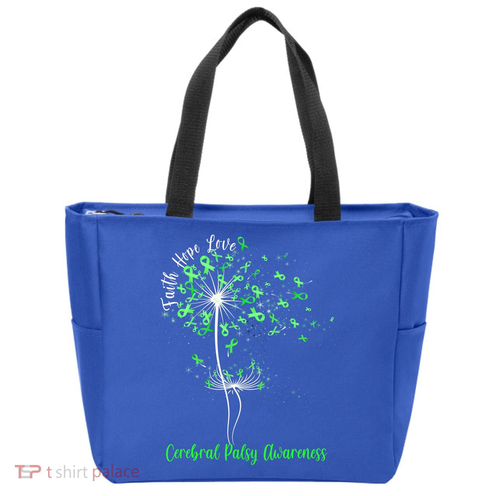 Dandelion Faith Hope Love Cerebral Palsy Awareness Flower Gift Tote Bag