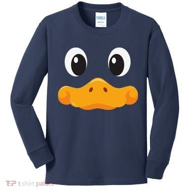 Duck Face Halloween Costume Birthday Idea Cute Funny Kids Long Sleeve Shirt