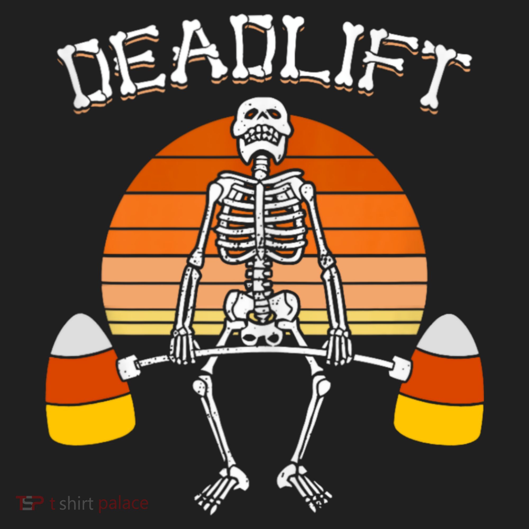 Deadlift Funny Halloween Skeleton Candy Corn Gym Workout Women's Sweatshirt