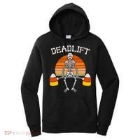 Deadlift Funny Halloween Skeleton Candy Corn Gym Workout Women's Hoodie thumb 0