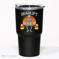 Deadlift Funny Halloween Skeleton Candy Corn Gym Workout Tumbler thumb 0