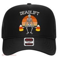Deadlift Funny Halloween Skeleton Candy Corn Gym Workout Hat thumb 0