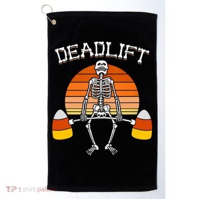 Deadlift Funny Halloween Skeleton Candy Corn Gym Workout Golf Towel