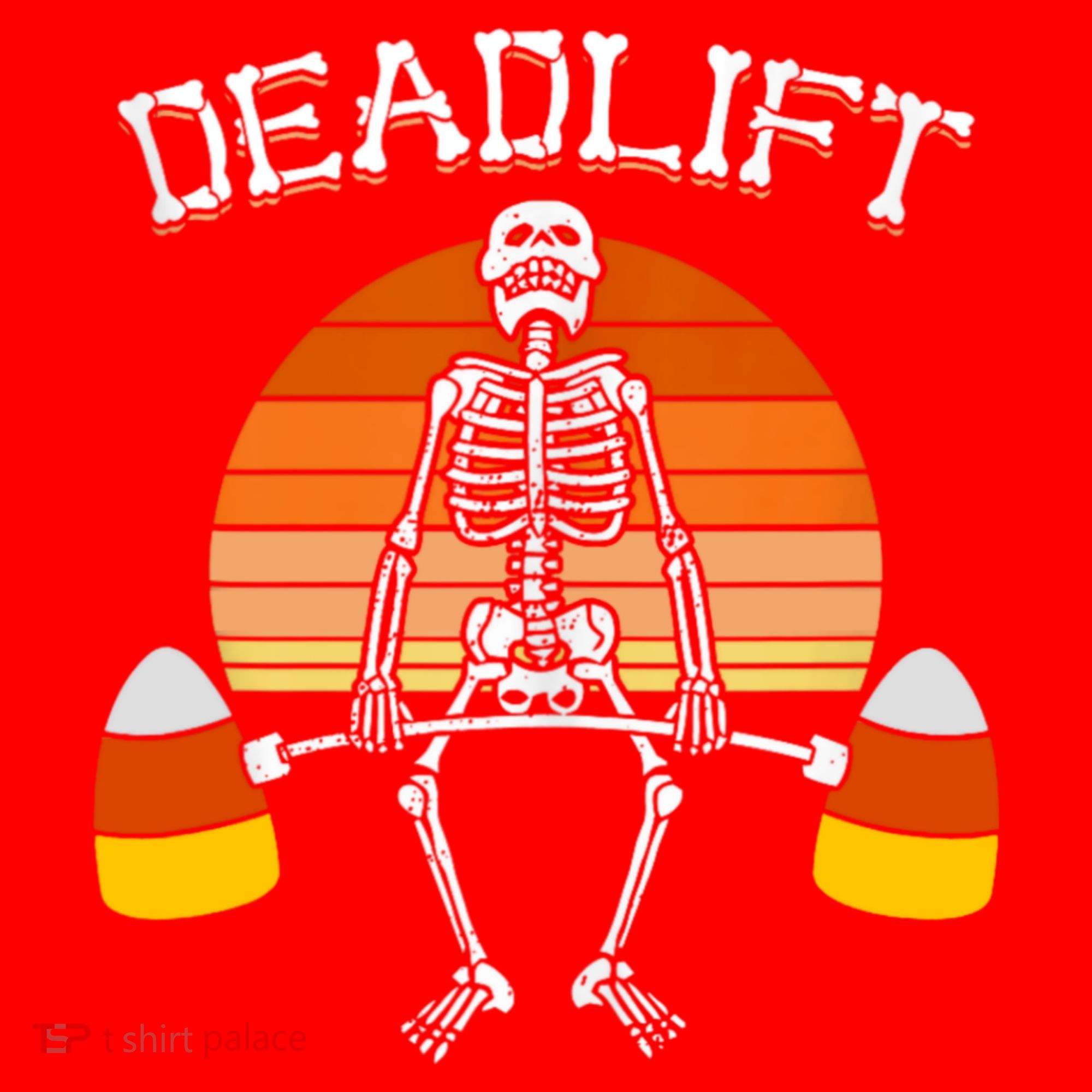 Deadlift Funny Halloween Skeleton Candy Corn Gym Workout Santa Hat