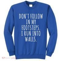 Dont Follow In My Footsteps I Run Into Walls Funny Sweatshirt thumb 0