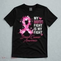 Daughter's Fight Is My Fight Breast Cancer Awareness Ribbon T-Shirt thumb 5