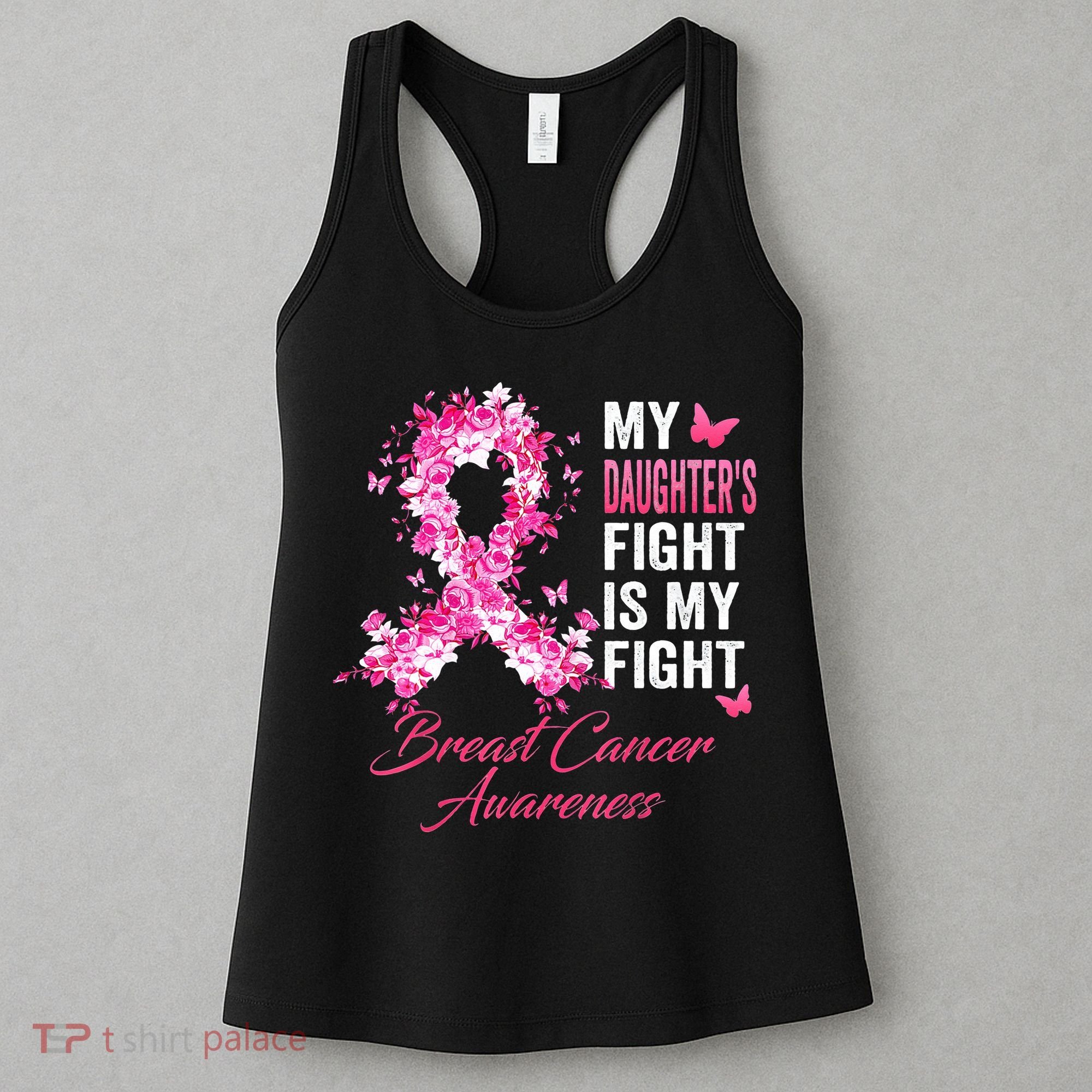 Daughter's Fight Is My Fight Breast Cancer Awareness Ribbon Women's Tank Top