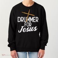 Drummer For Jesus God Drumming Christian Men Women's Sweatshirt thumb 0