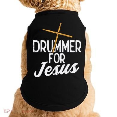 Drummer For Jesus God Drumming Christian Men Doggie Tank